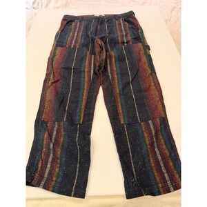 BDG Urban Outfitters Mens 36 Rainbow Striped Carpenter Pants Double Knee Utility